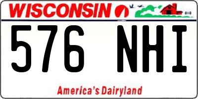 WI license plate 576NHI