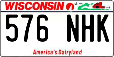 WI license plate 576NHK