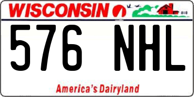 WI license plate 576NHL