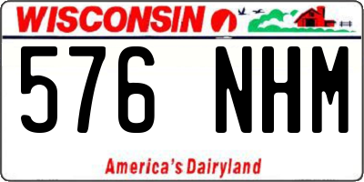 WI license plate 576NHM