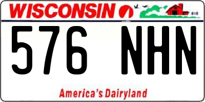 WI license plate 576NHN