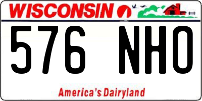 WI license plate 576NHO