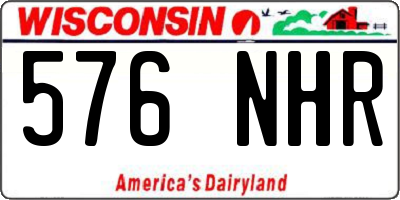 WI license plate 576NHR