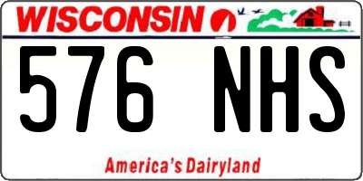 WI license plate 576NHS