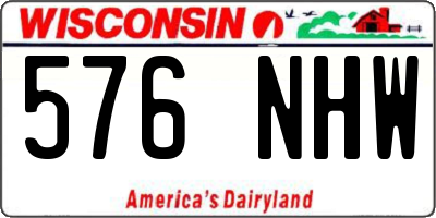 WI license plate 576NHW