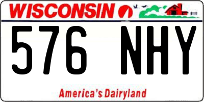 WI license plate 576NHY