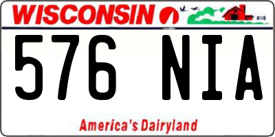 WI license plate 576NIA