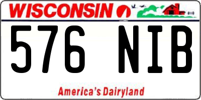 WI license plate 576NIB