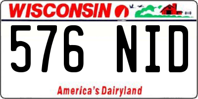 WI license plate 576NID