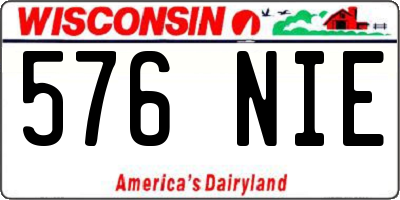 WI license plate 576NIE
