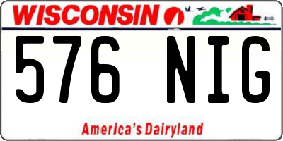 WI license plate 576NIG