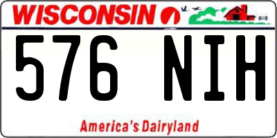WI license plate 576NIH
