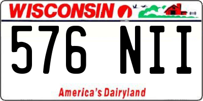 WI license plate 576NII