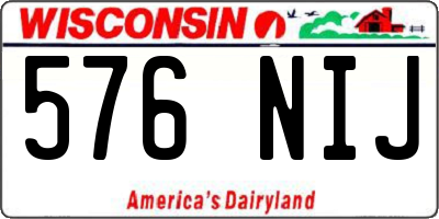WI license plate 576NIJ