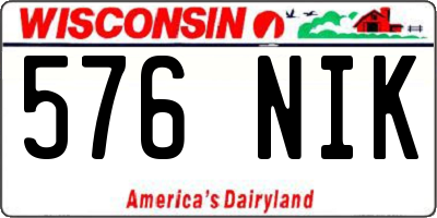 WI license plate 576NIK