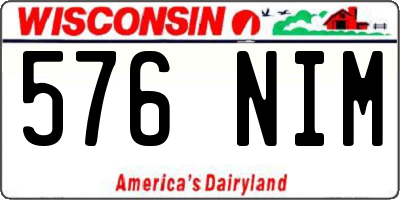 WI license plate 576NIM