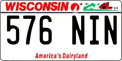 WI license plate 576NIN