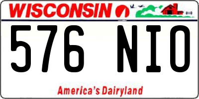 WI license plate 576NIO