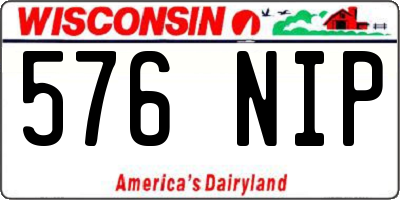 WI license plate 576NIP