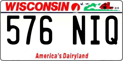 WI license plate 576NIQ