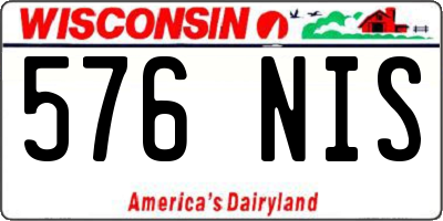 WI license plate 576NIS
