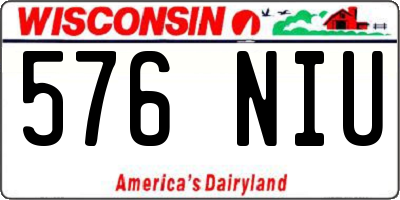 WI license plate 576NIU