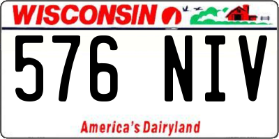 WI license plate 576NIV