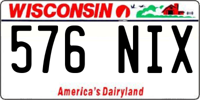 WI license plate 576NIX
