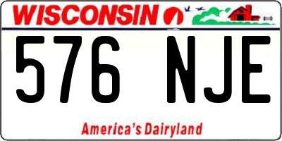 WI license plate 576NJE