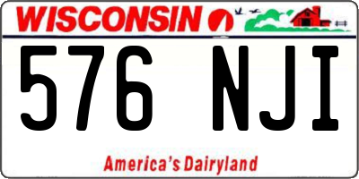 WI license plate 576NJI