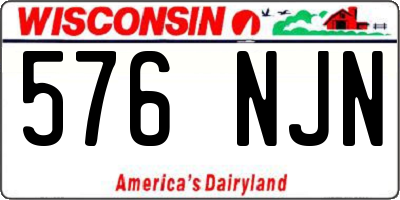 WI license plate 576NJN