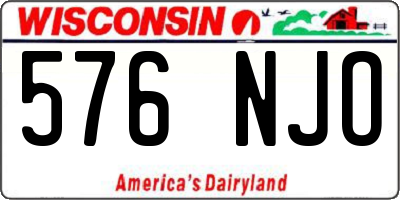 WI license plate 576NJO