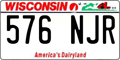 WI license plate 576NJR