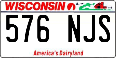WI license plate 576NJS