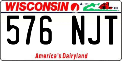 WI license plate 576NJT