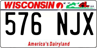 WI license plate 576NJX