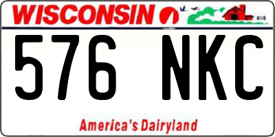 WI license plate 576NKC