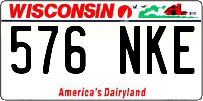 WI license plate 576NKE