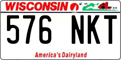 WI license plate 576NKT