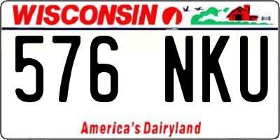 WI license plate 576NKU