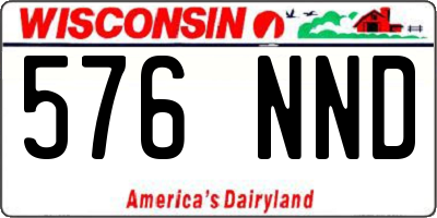 WI license plate 576NND