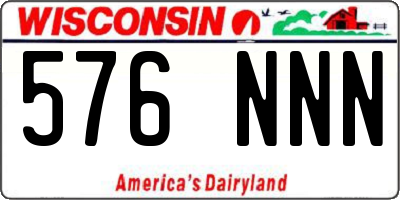WI license plate 576NNN