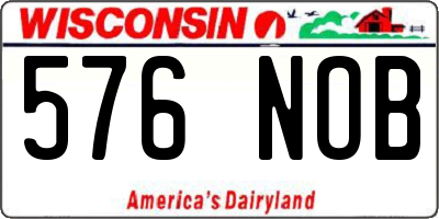 WI license plate 576NOB