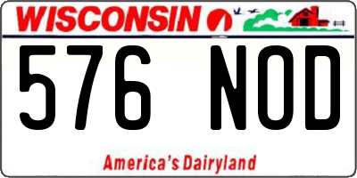 WI license plate 576NOD