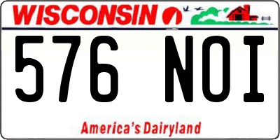 WI license plate 576NOI