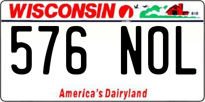 WI license plate 576NOL