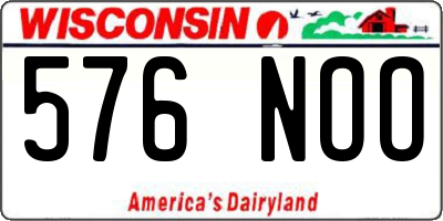 WI license plate 576NOO