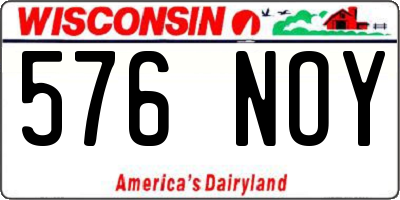 WI license plate 576NOY