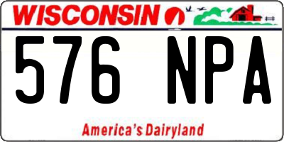 WI license plate 576NPA