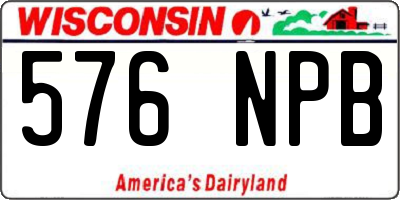 WI license plate 576NPB
